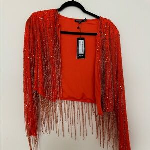 Nasty Gal beaded fringe jacket